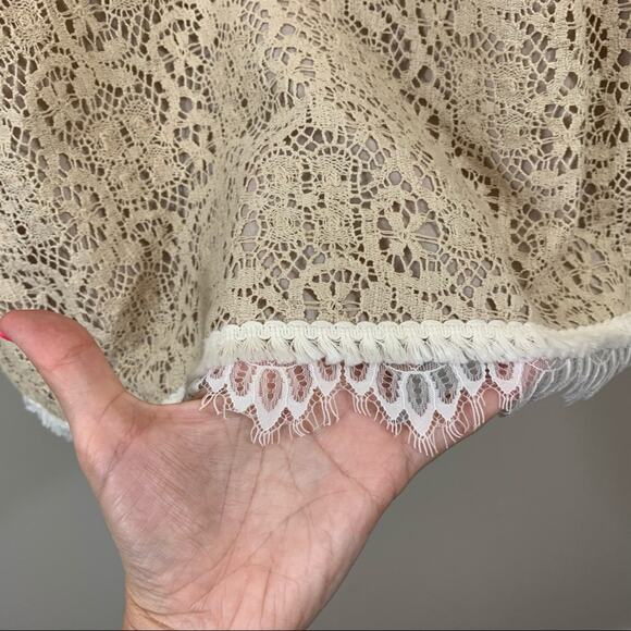 Anthropologie Corey Lynn Crochet Cream Bell Sleeve Dress - Picture 5 of 9